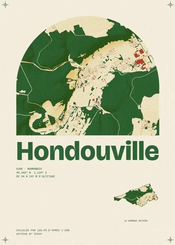 Affiche de Hondouville, calculée par 123-fr d'après l'IGN