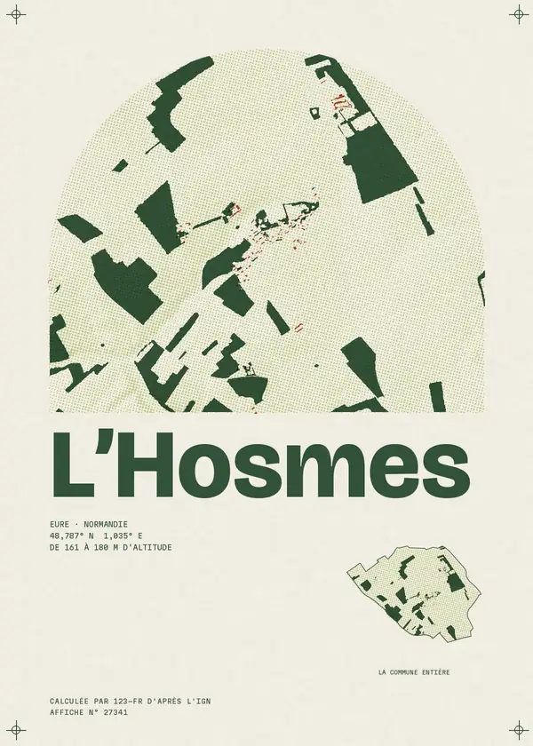 Affiche de L'Hosmes, calculée par 123-fr d'après l'IGN