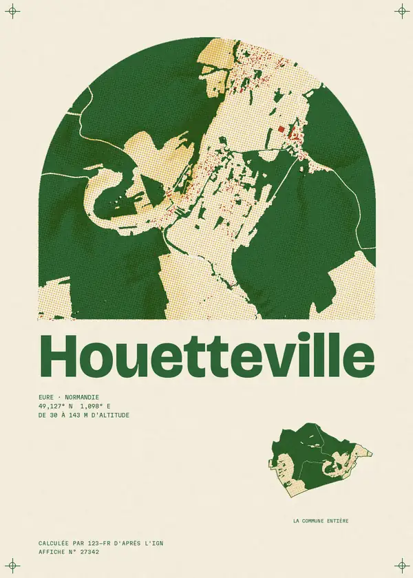 Affiche de Houetteville, calculée par 123-fr d'après l'IGN