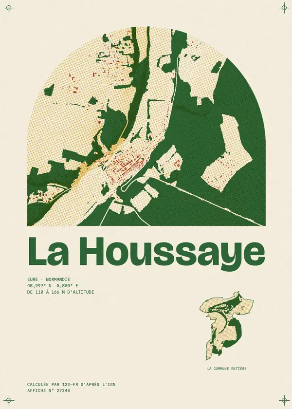 Affiche de La Houssaye, calculée par 123-fr d'après l'IGN