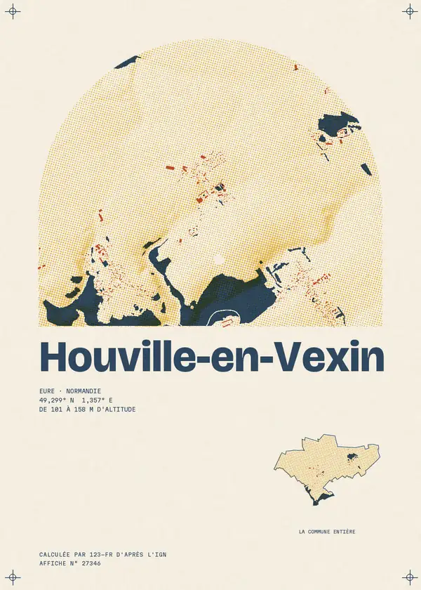 Affiche de Houville-en-Vexin, calculée par 123-fr d'après l'IGN