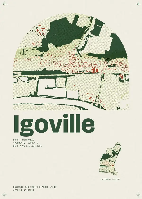 Affiche de Igoville, calculée par 123-fr d'après l'IGN