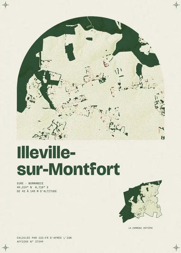 Affiche de Illeville-sur-Montfort, calculée d'après l'IGN