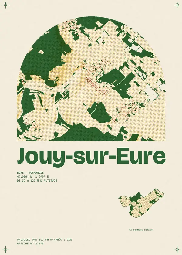 Affiche de Jouy-sur-Eure, calculée par 123-fr d'après l'IGN