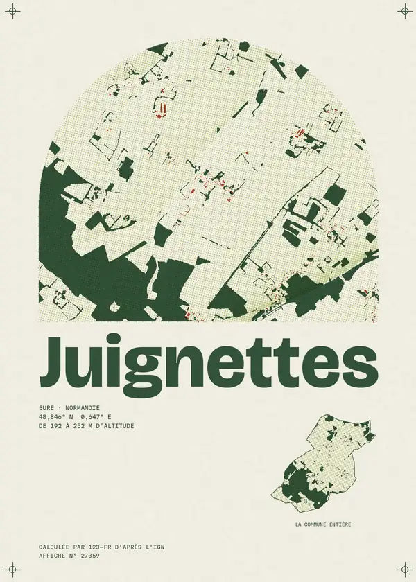 Affiche de Juignettes, calculée par 123-fr d'après l'IGN
