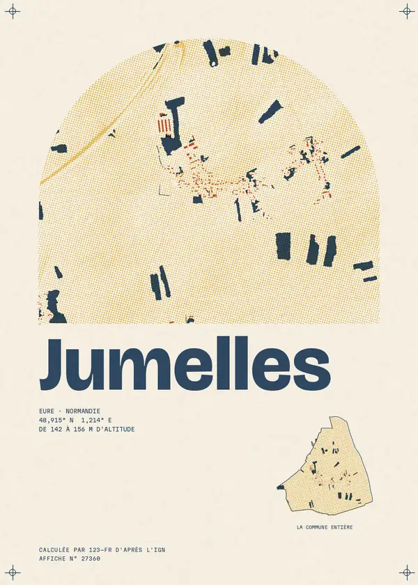 Affiche de Jumelles, calculée par 123-fr d'après l'IGN