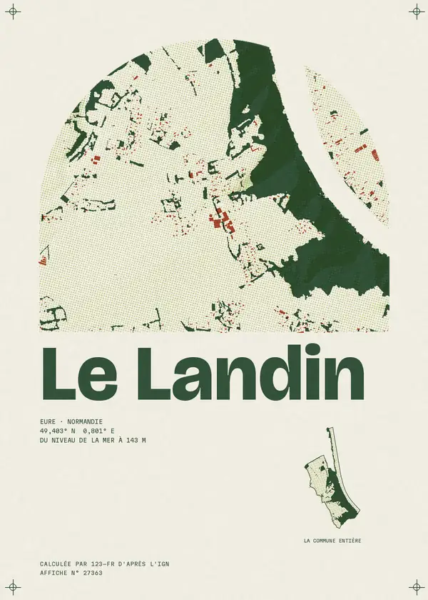 Affiche de Le Landin, calculée par 123-fr d'après l'IGN