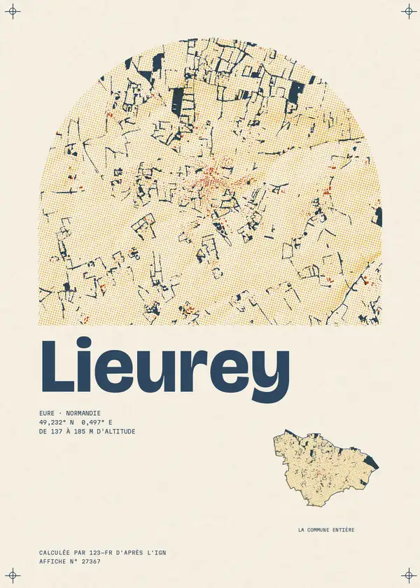 Affiche de Lieurey, calculée par 123-fr d'après l'IGN