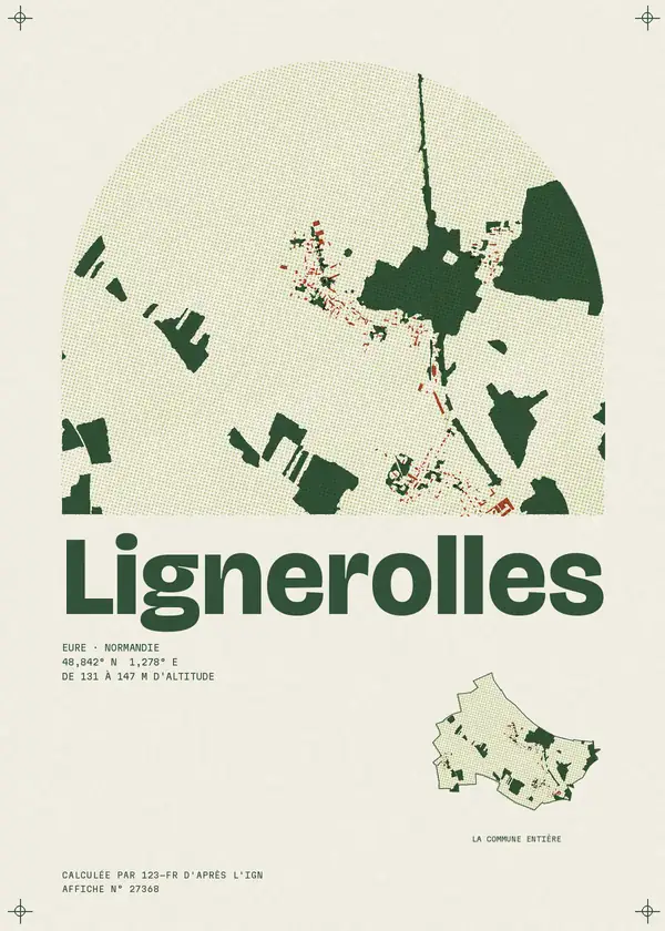 Affiche de Lignerolles, calculée par 123-fr d'après l'IGN
