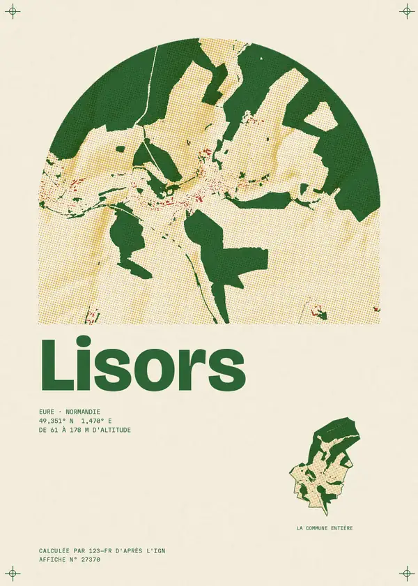 Affiche de Lisors, calculée par 123-fr d'après l'IGN