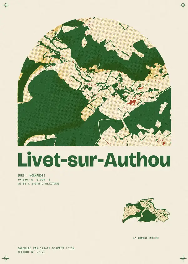 Affiche de Livet-sur-Authou, calculée par 123-fr d'après l'IGN