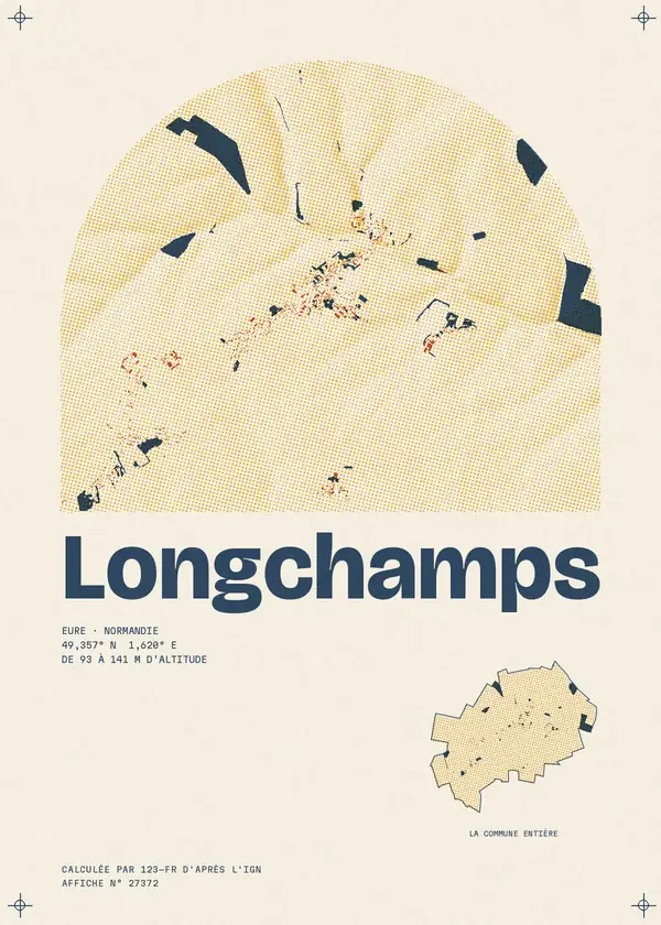 Affiche de Longchamps, calculée par 123-fr d'après l'IGN