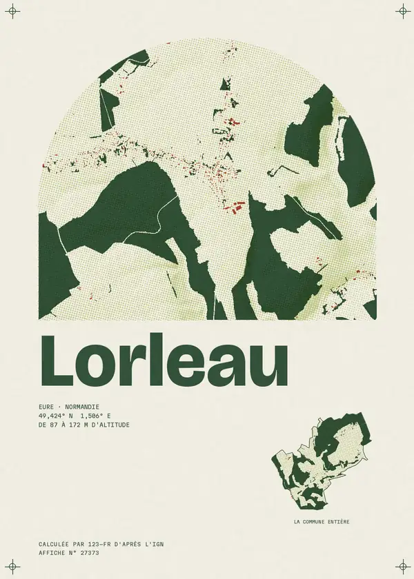 Affiche de Lorleau, calculée par 123-fr d'après l'IGN