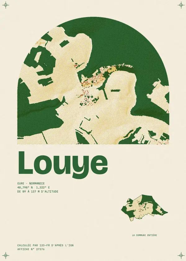 Affiche de Louye, calculée par 123-fr d'après l'IGN