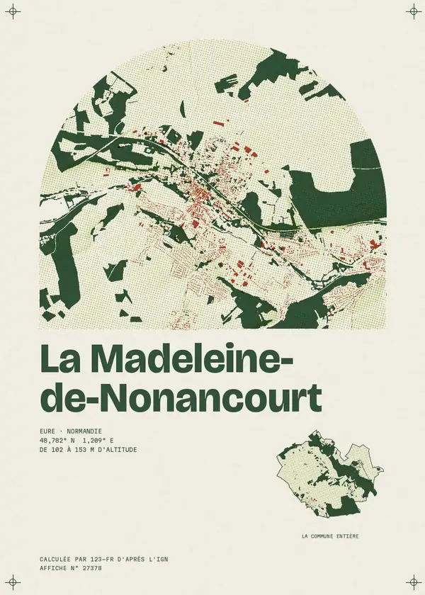 Affiche de La Madeleine-de-Nonancourt, calculée par 123-fr d'après l'IGN