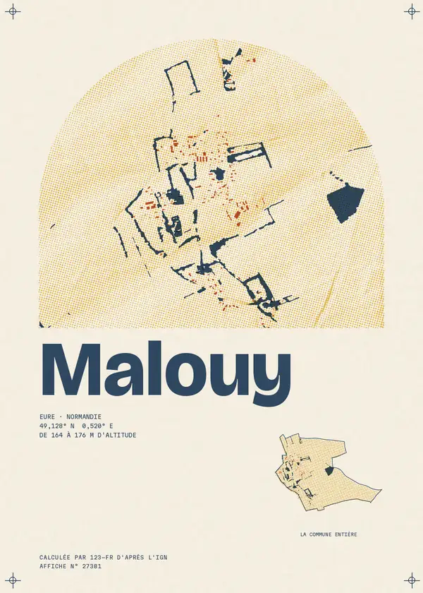 Affiche de Malouy, calculée par 123-fr d'après l'IGN