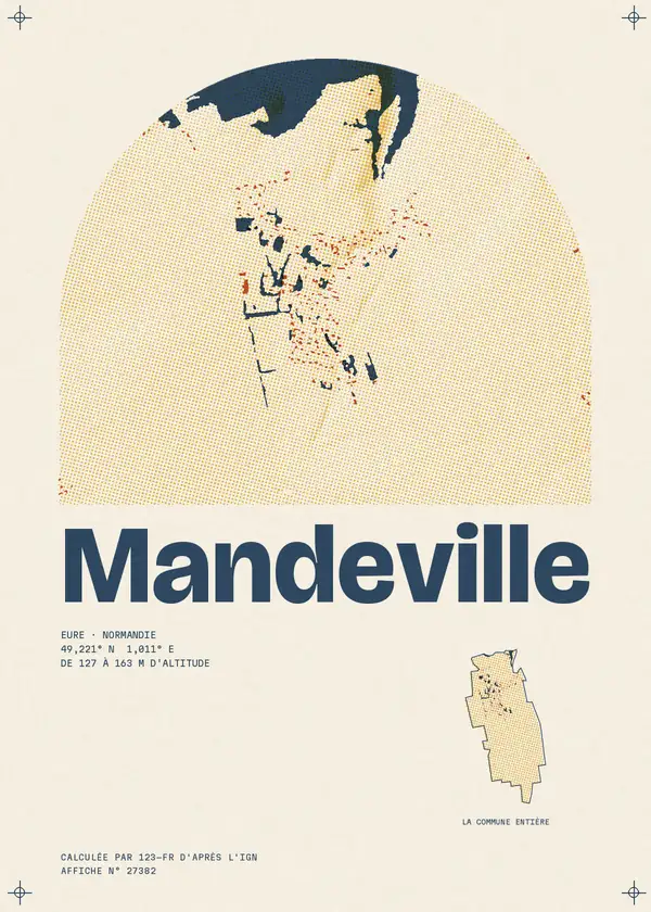 Affiche de Mandeville, calculée par 123-fr d'après l'IGN
