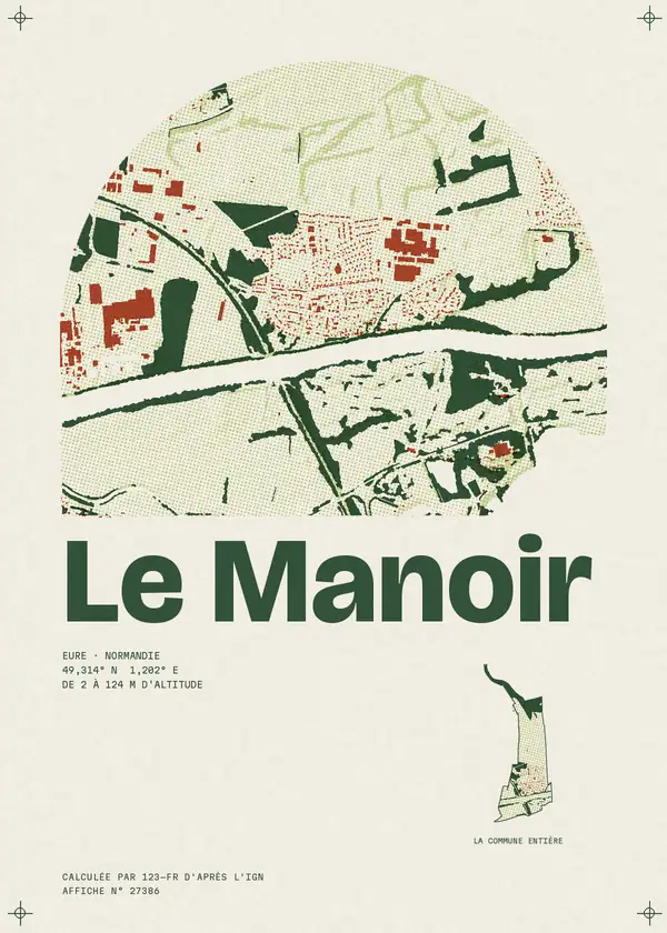 Affiche de Le Manoir, calculée par 123-fr d'après l'IGN