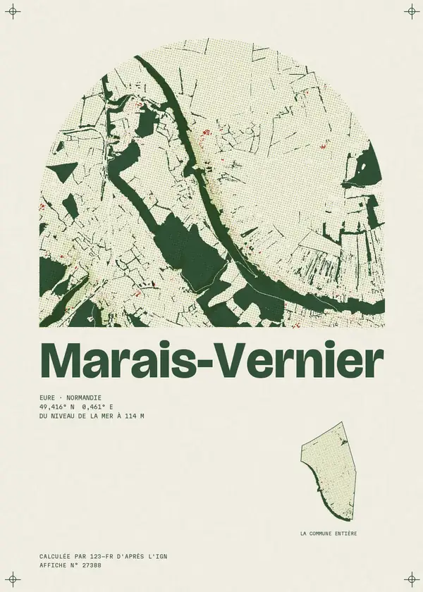 Affiche de Marais-Vernier, calculée par 123-fr d'après l'IGN