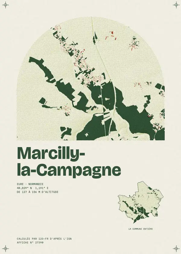 Affiche de Marcilly-la-Campagne, calculée par 123-fr d'après l'IGN