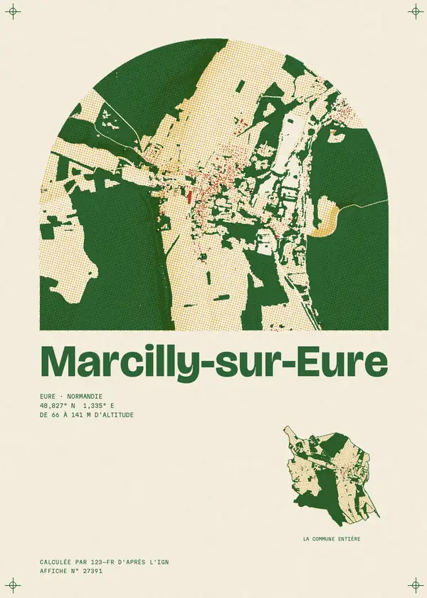 Affiche de Marcilly-sur-Eure, calculée par 123-fr d'après l'IGN