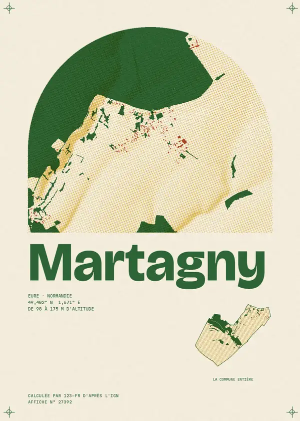 Affiche de Martagny, calculée par 123-fr d'après l'IGN