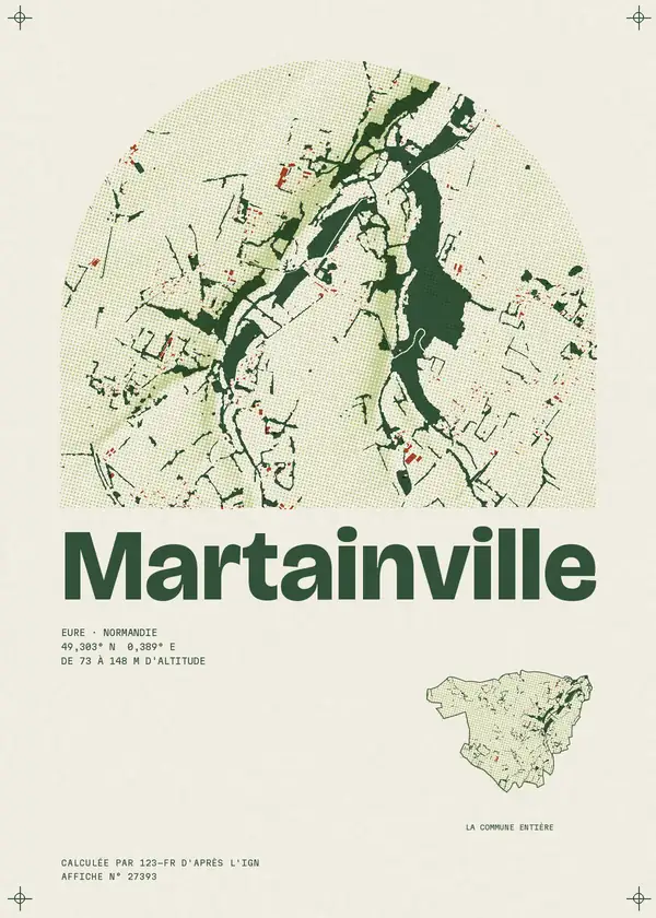 Affiche de Martainville, calculée par 123-fr d'après l'IGN