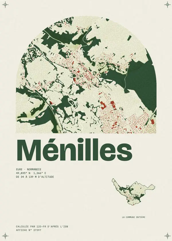Affiche de Ménilles, calculée par 123-fr d'après l'IGN