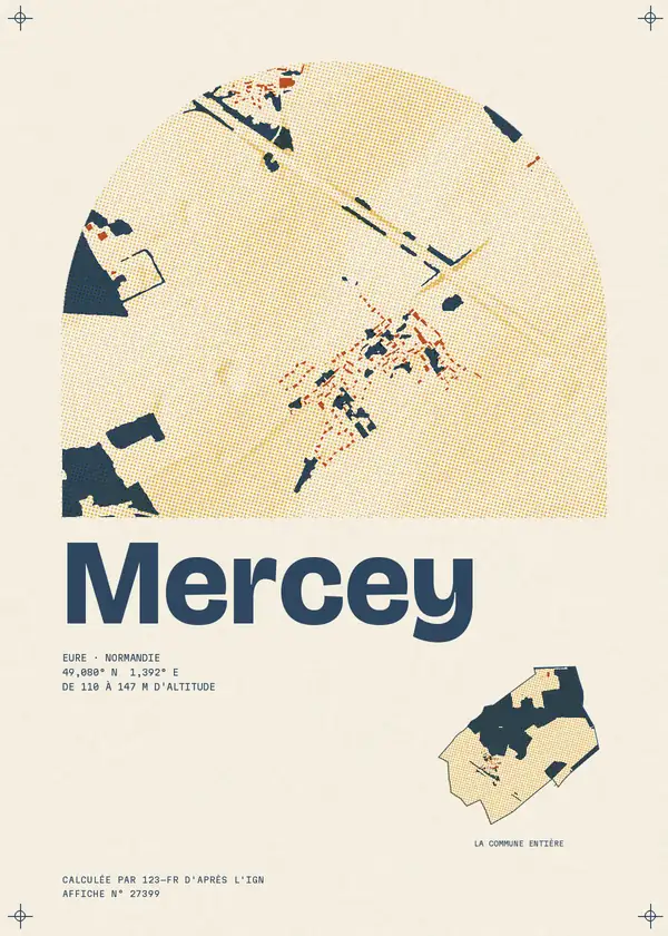 Affiche de Mercey, calculée par 123-fr d'après l'IGN