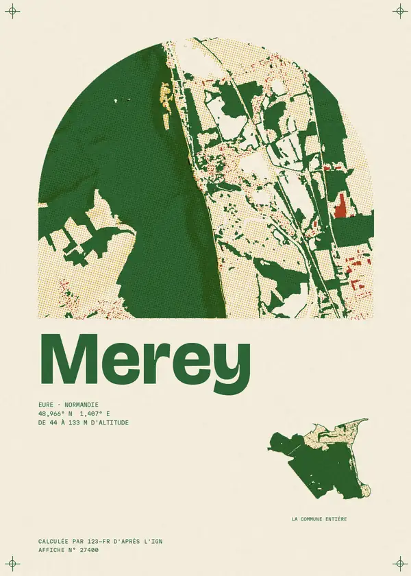 Affiche de Merey, calculée par 123-fr d'après l'IGN