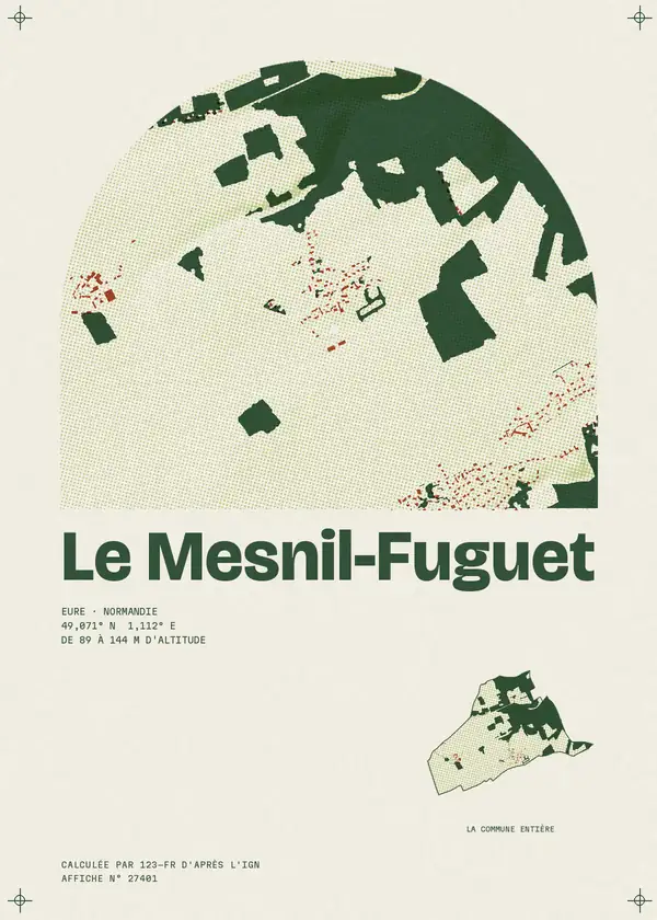 Affiche de Le Mesnil-Fuguet, calculée par 123-fr d'après l'IGN