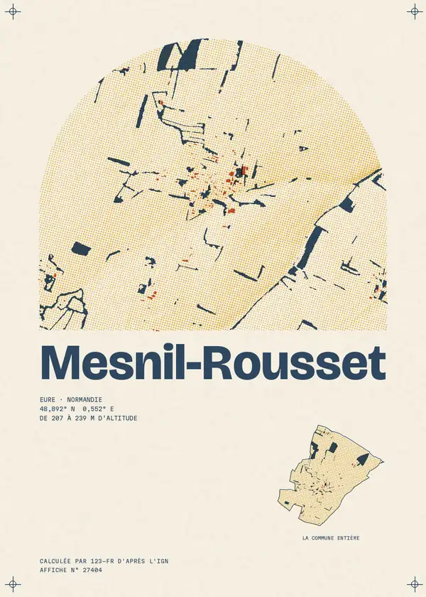 Affiche de Mesnil-Rousset, calculée par 123-fr d'après l'IGN