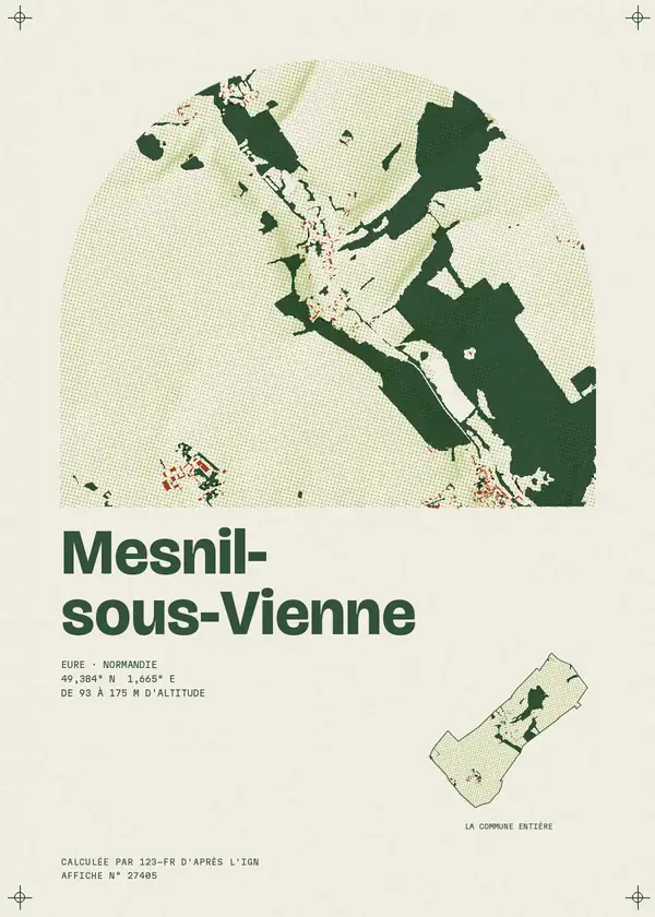 Affiche de Mesnil-sous-Vienne, calculée par 123-fr d'après l'IGN