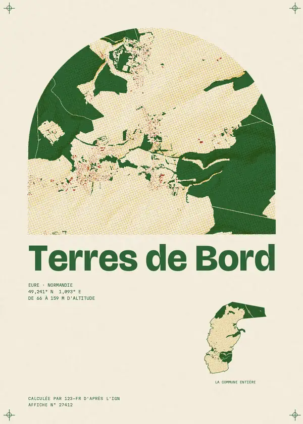 Affiche de Terres de Bord, calculée par 123-fr d'après l'IGN