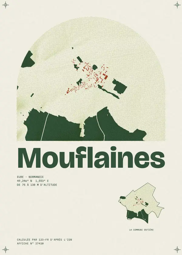 Affiche de Mouflaines, calculée par 123-fr d'après l'IGN