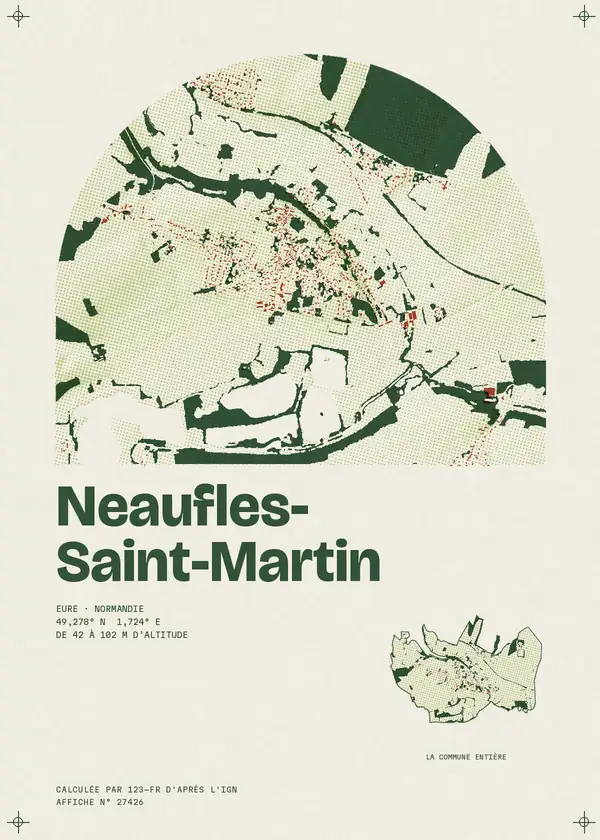 Affiche de Neaufles-Saint-Martin, calculée par 123-fr d'après l'IGN