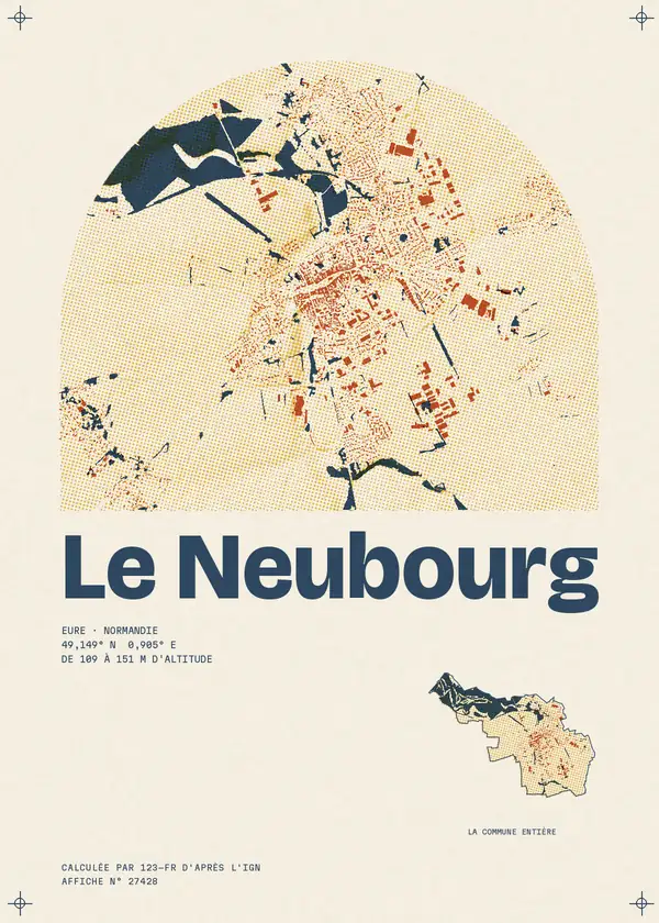 Affiche de Le Neubourg, calculée par 123-fr d'après l'IGN