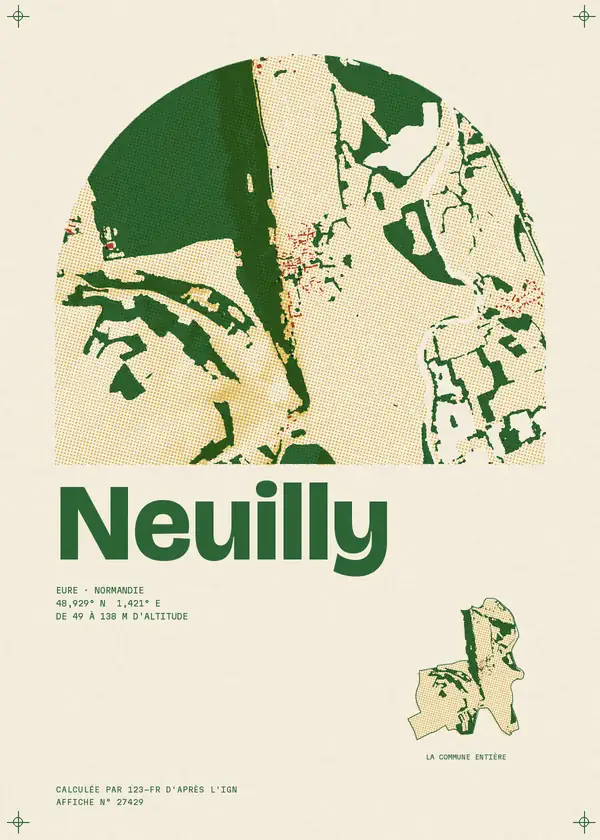 Affiche de Neuilly, calculée par 123-fr d'après l'IGN
