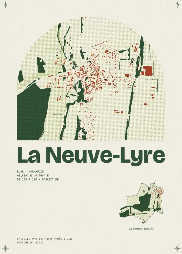 Affiche de La Neuve-Lyre, calculée par 123-fr d'après l'IGN