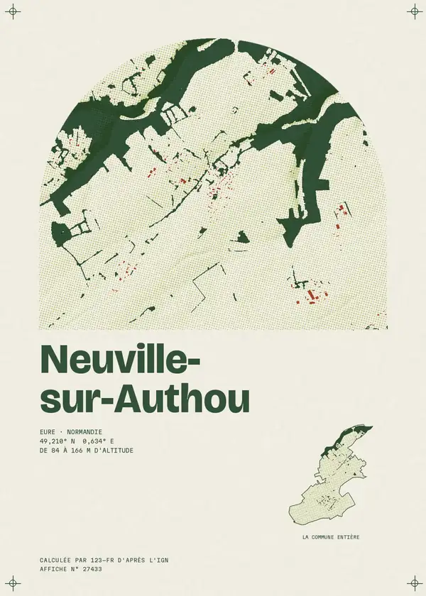 Affiche de Neuville-sur-Authou, calculée par 123-fr d'après l'IGN