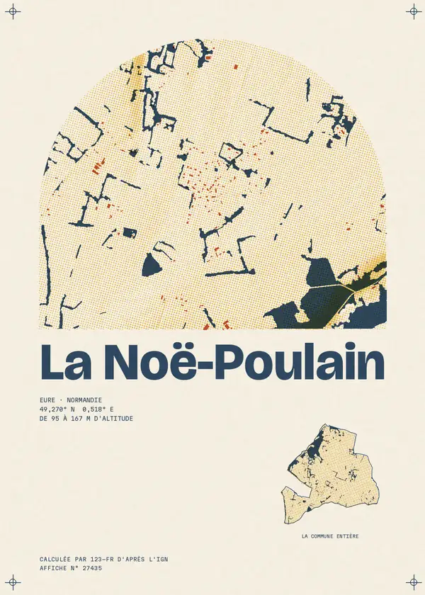 Affiche de La Noë-Poulain, calculée par 123-fr d'après l'IGN
