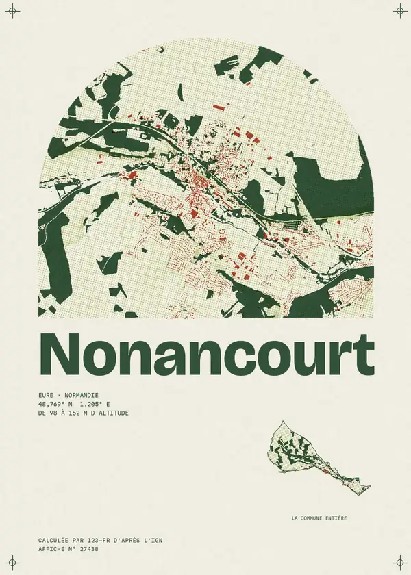 Affiche de Nonancourt, calculée par 123-fr d'après l'IGN