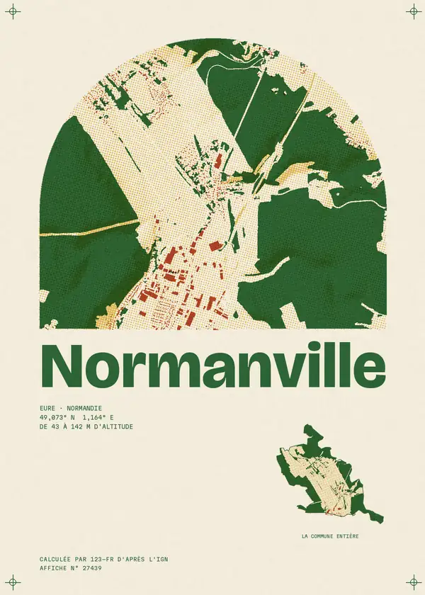 Affiche de Normanville, calculée par 123-fr d'après l'IGN