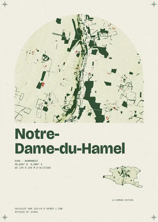 Affiche de Notre-Dame-du-Hamel, calculée par 123-fr d'après l'IGN