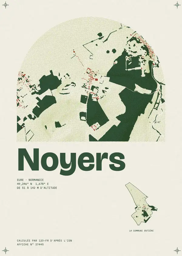 Affiche de Noyers, calculée par 123-fr d'après l'IGN