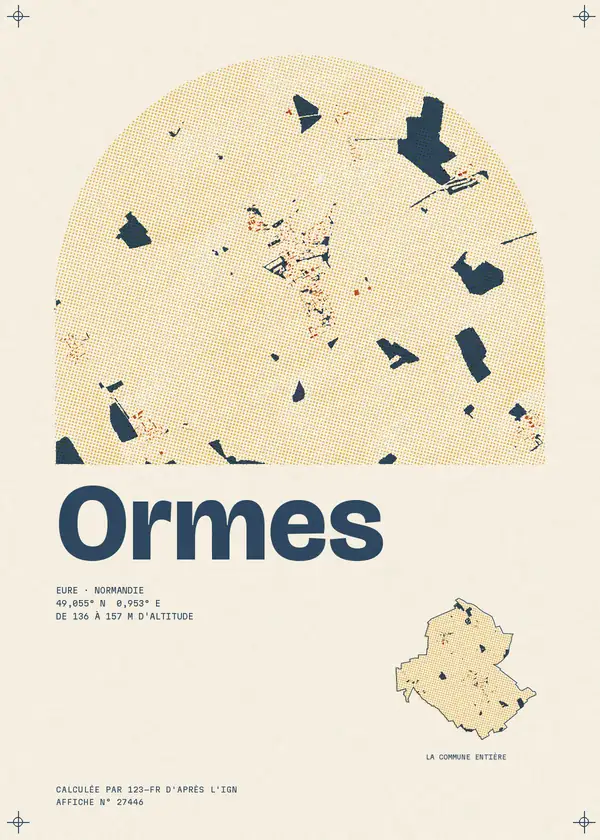 Affiche de Ormes, calculée par 123-fr d'après l'IGN