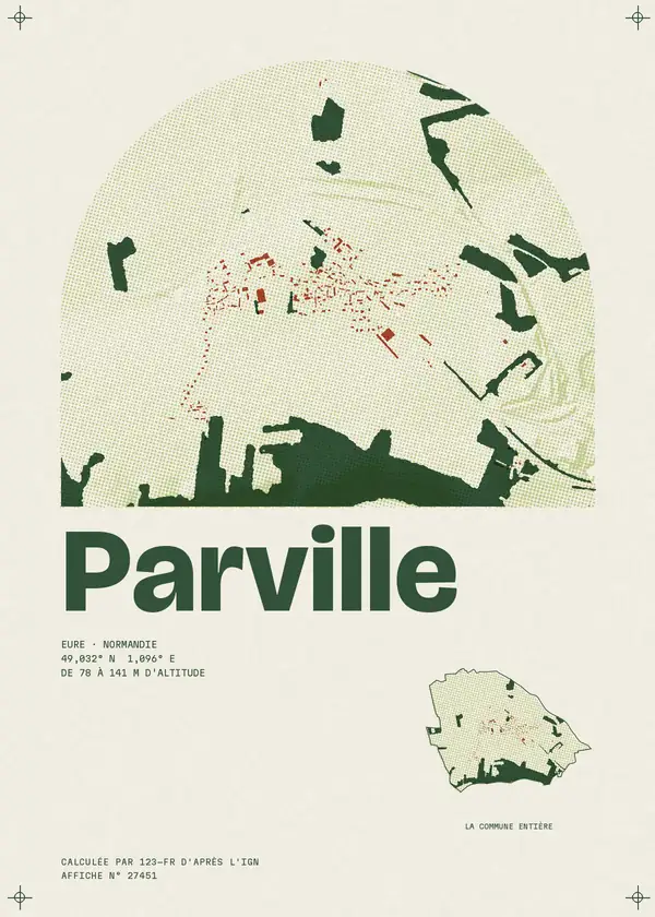 Affiche de Parville, calculée par 123-fr d'après l'IGN