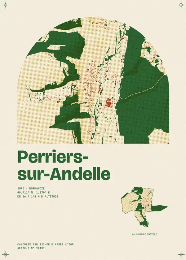 Affiche de Perriers-sur-Andelle, calculée par 123-fr d'après l'IGN