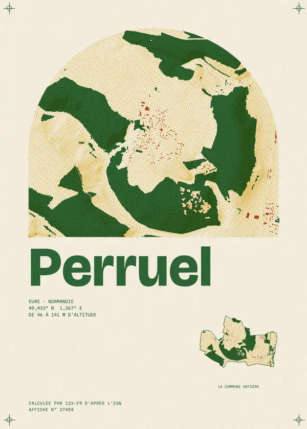 Affiche de Perruel, calculée par 123-fr d'après l'IGN