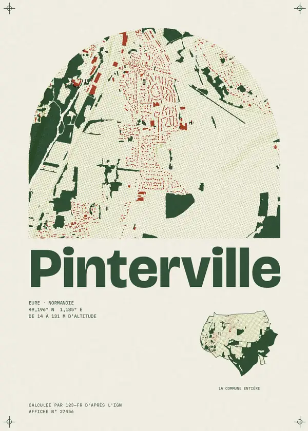 Affiche de Pinterville, calculée par 123-fr d'après l'IGN